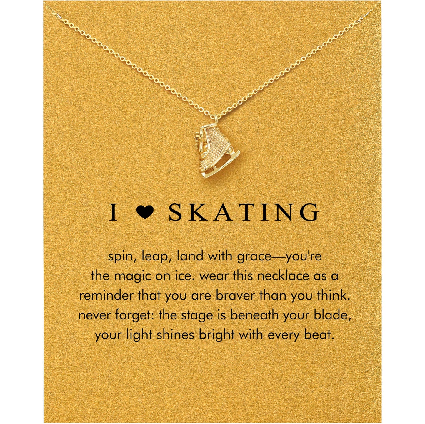 Baydurcan Figure Skating Necklace for Women, Ice Skate Pendant Jewelry, Inspirational Gift for Ice Skater