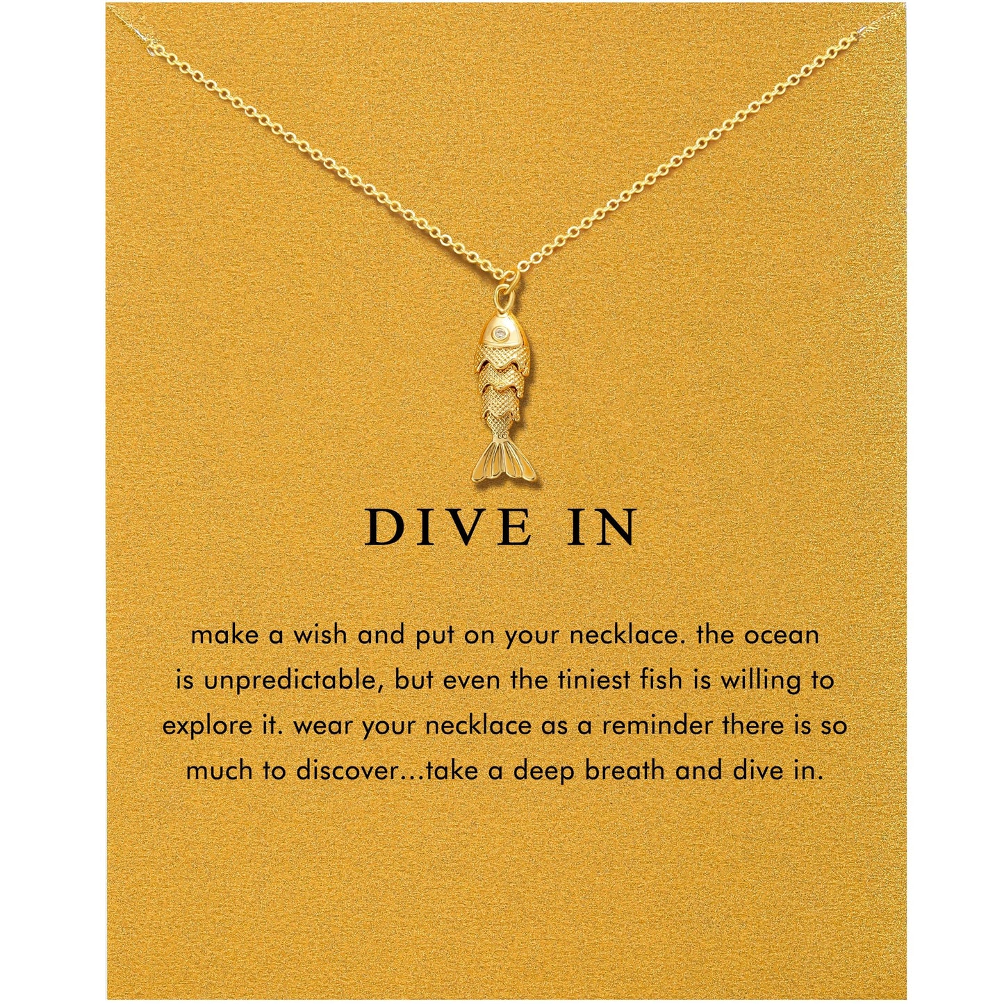 OBSUN Fish Necklace Beach Necklace for Women Fish Charms Wish Necklaces (Fish)