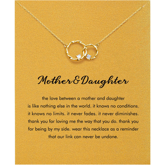 Baydurcan Mother Daughter Necklace Gifts for Mom Birthday Unique Mom and Daughter Necklace (Mother)