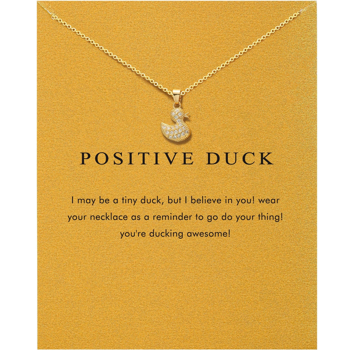 OBSUN Positive Duck Necklace Emotional Cheer Support Positive Inspirational Small Funny Cute Ducks Stuff Cute Gifts for Women Duck Gifts (Duck)