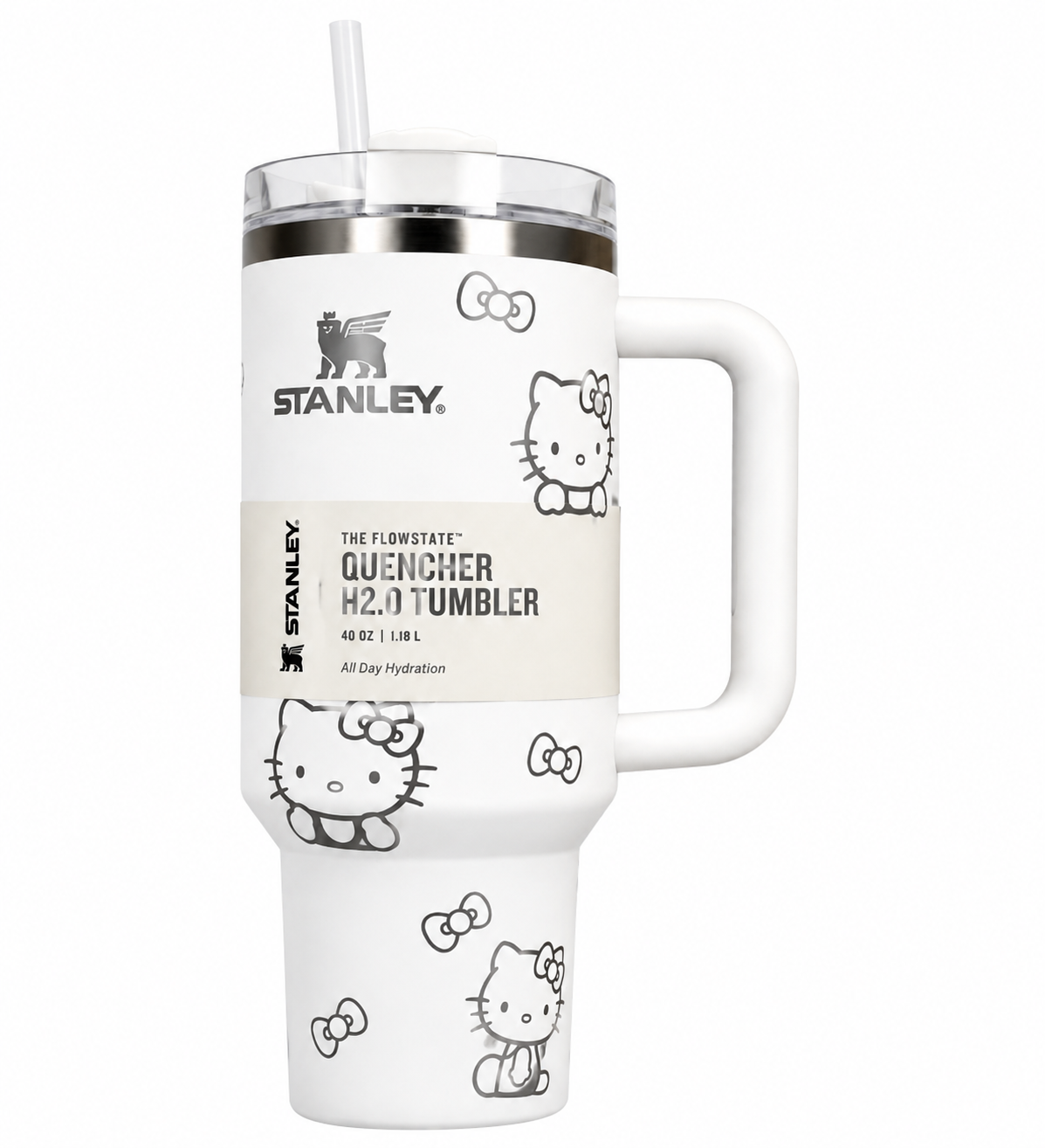 Stanley Quencher H2.0 Tumbler – White Hello Kitty Edition (40 oz)