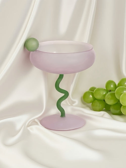 Jelly Bean Wine Glass - Whimsical Eclectic Dopamine Cocktail Coupe