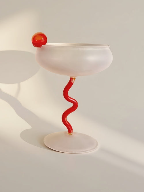 Jelly Bean Wine Glass - Whimsical Eclectic Dopamine Cocktail Coupe