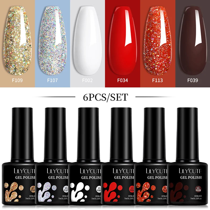LILYCUTE Gel Nail Polish Set