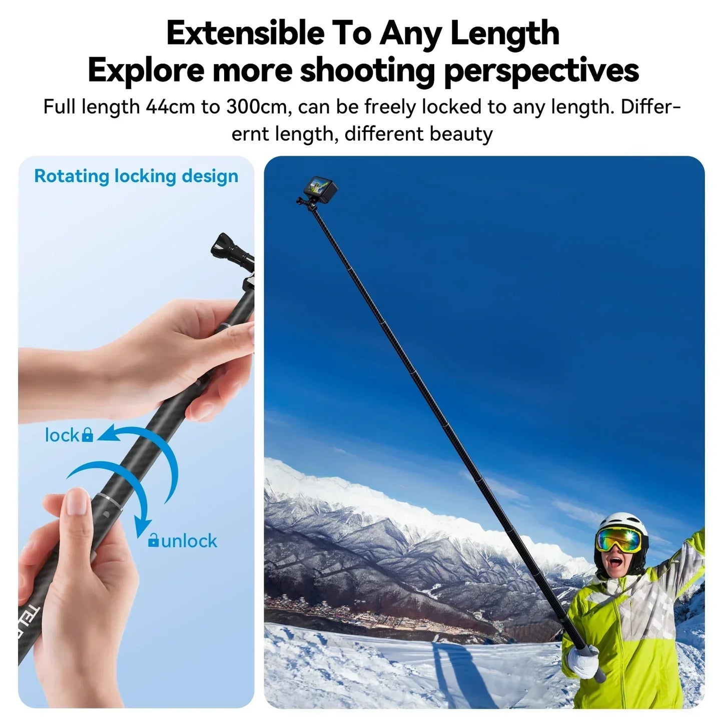 TELESIN Carbon Fiber Selfie Stick