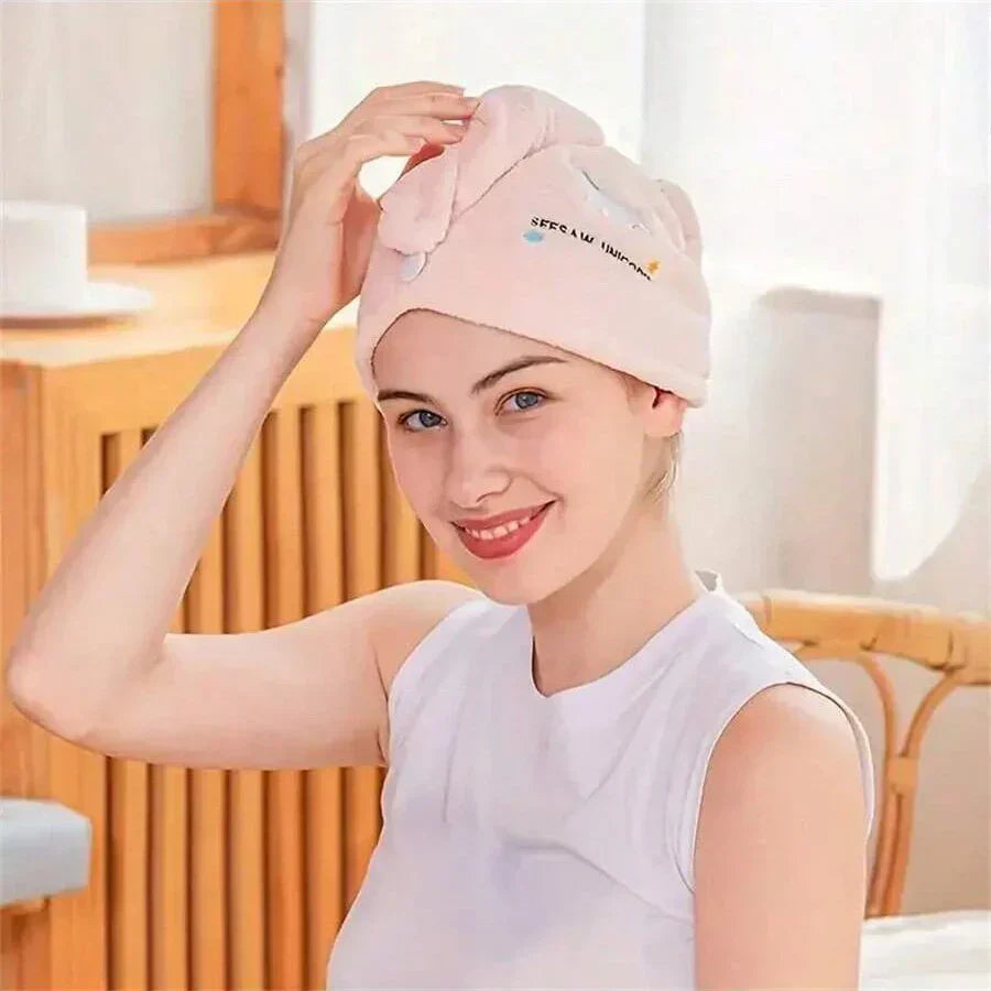CozyFleece Embroidery Hair Cap