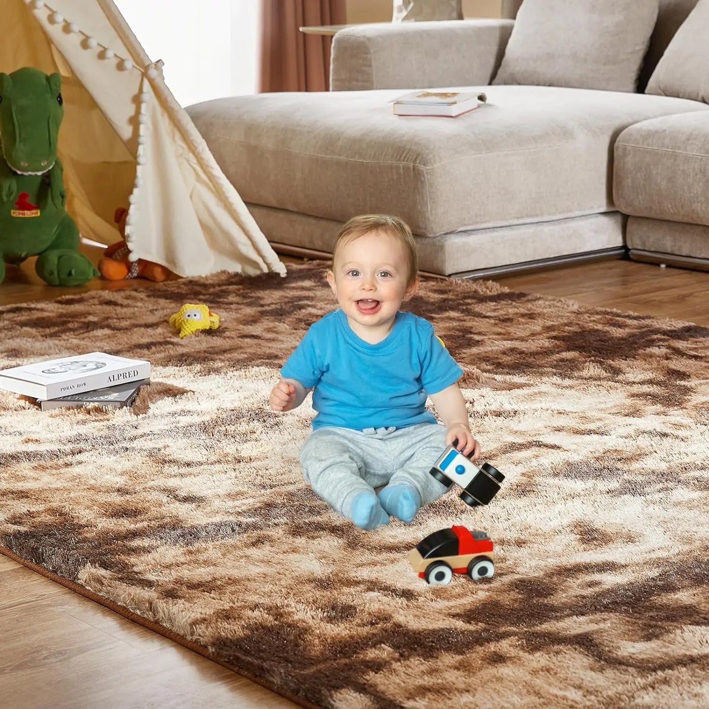 VIKAMA Tie-Dye Plush Carpet