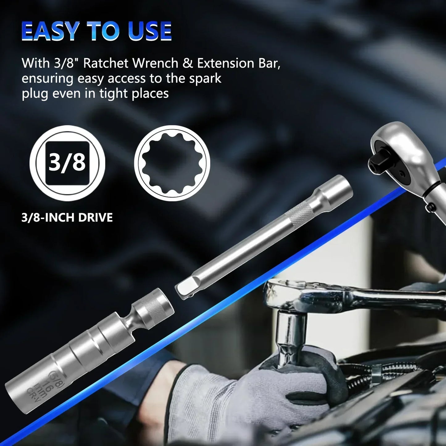 PowerFix 15-Piece Spark Plug Kit