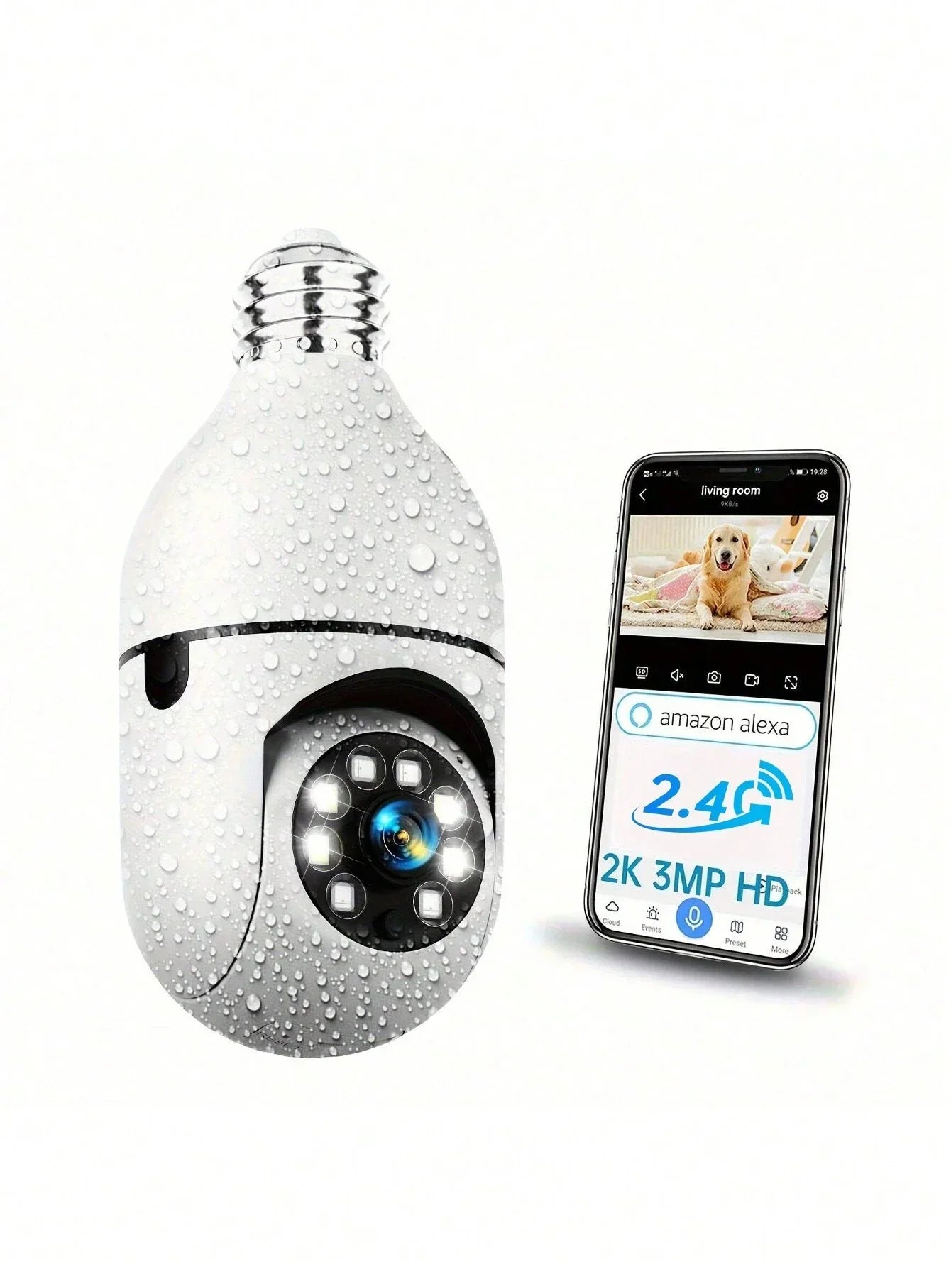 WESECUU 2K Light Bulb Camera
