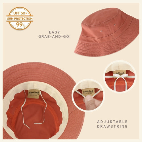 Classic Cotton Bucket Hat for Summer – Lightweight Cotton Sun Hat