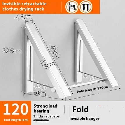 Non Perforated Space Aluminum Foldable Invisible Thick Drying Rack